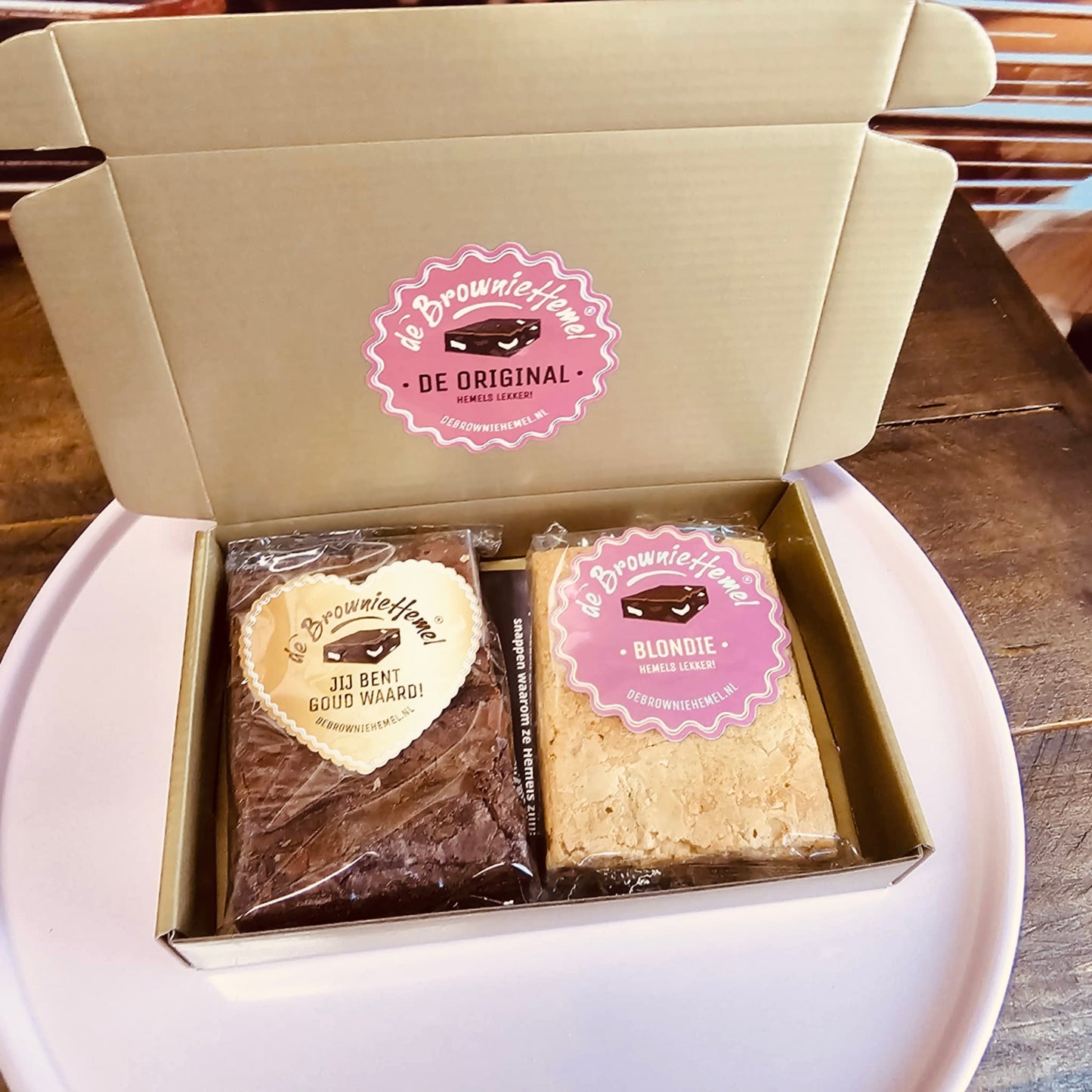'Jij bent goud waard' Original Brownie en Blondie Brievenbus