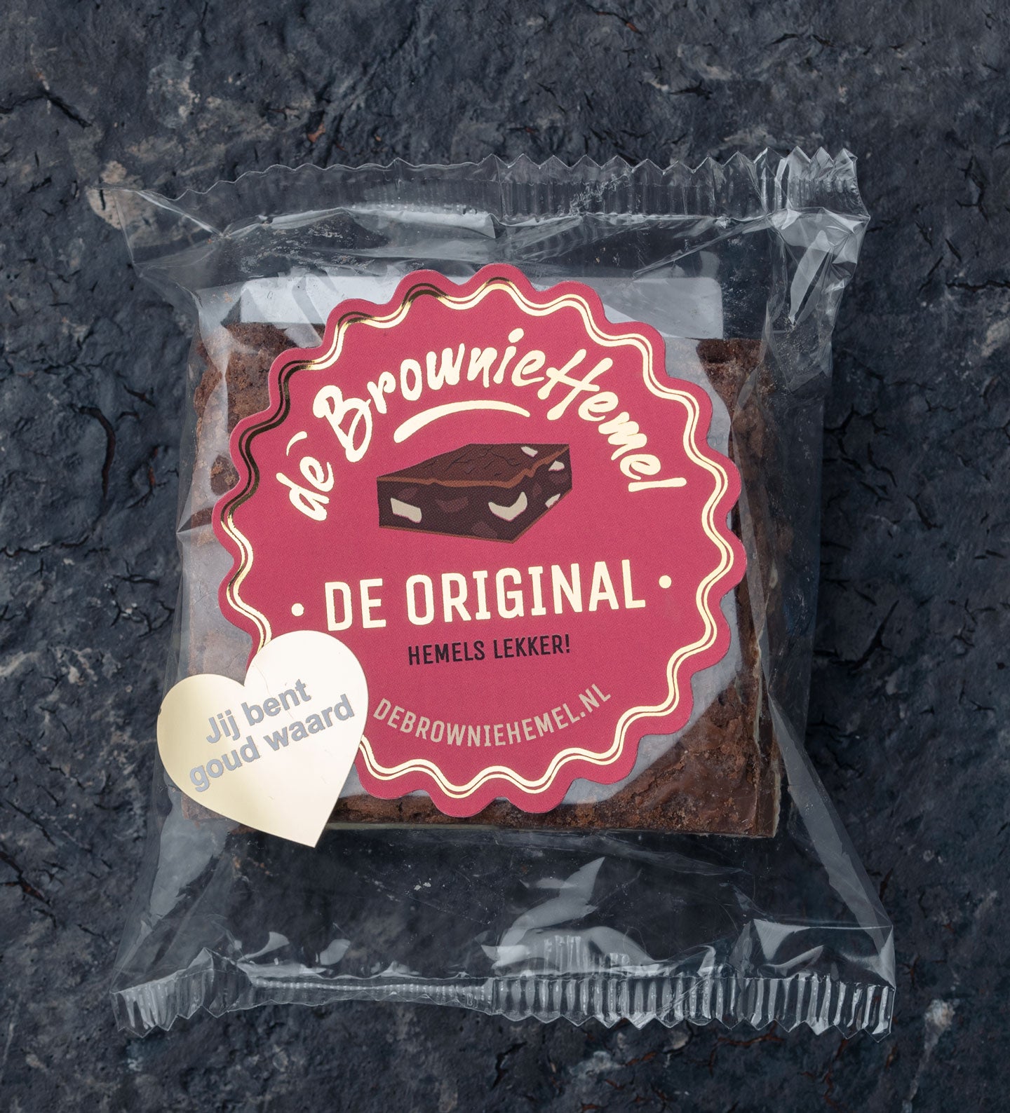 De 'Jij bent goud waard' Original Brownie van De Browniehemel, om cadeau te geven