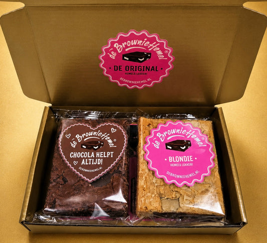 "Chocola Helpt Altijd" Original Brownie en Blondie Brievenbus