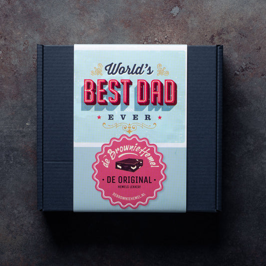 De Vaderdag giftbox van De Browniehemel. 4 Hemelse Brownies om cadeau te geven.