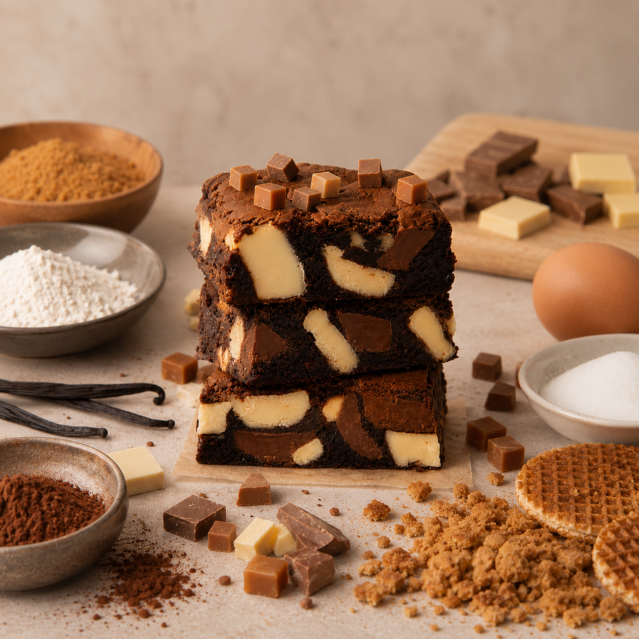 Caramel-Stroopwafel Brownie