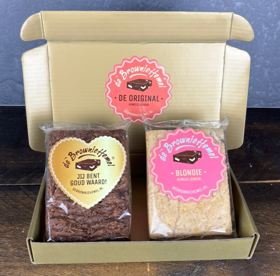 'Jij bent goud waard' Original Brownie en Blondie Brievenbus